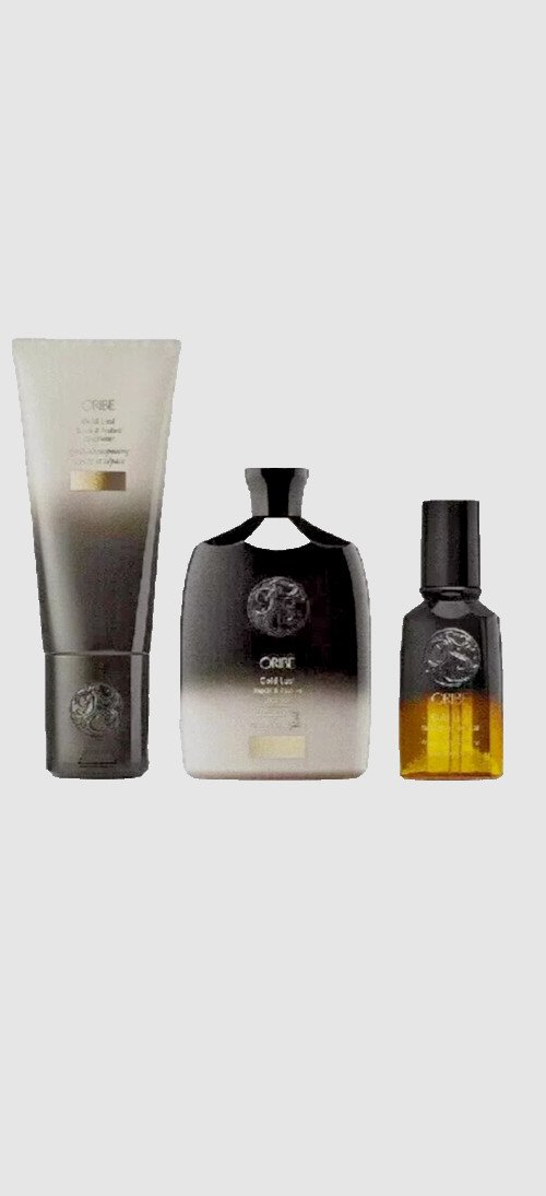 Oribe Gold Lust Set Shampoo 8.5oz Conditioner 6.8oz Hair Oil 1.7oz