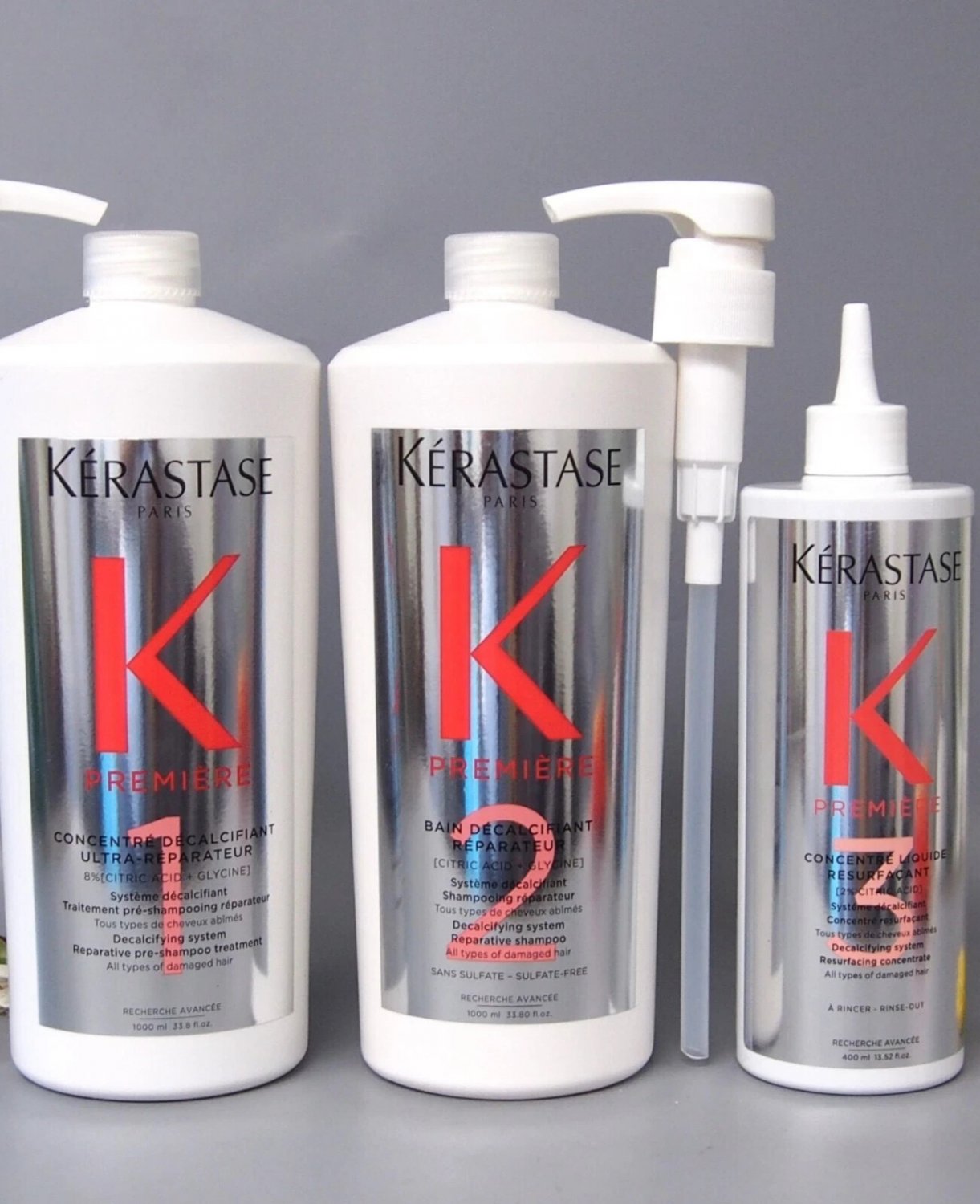 Kerastase Premiere Bain + Pre Shampoo D&Atilde;&copy;calcifiant 34oz & Concentre Liquide TRIO