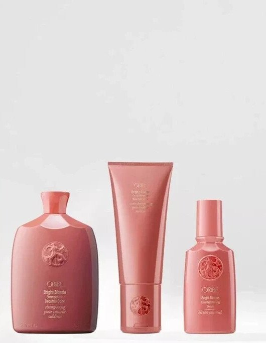 Oribe Bright Blonde Essentials Set with Shampoo, Conditioner, Serum
