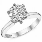 14K White Gold 4.00 CARAT Round Brilliant Cut Solitaire Engagement Ringsimulated