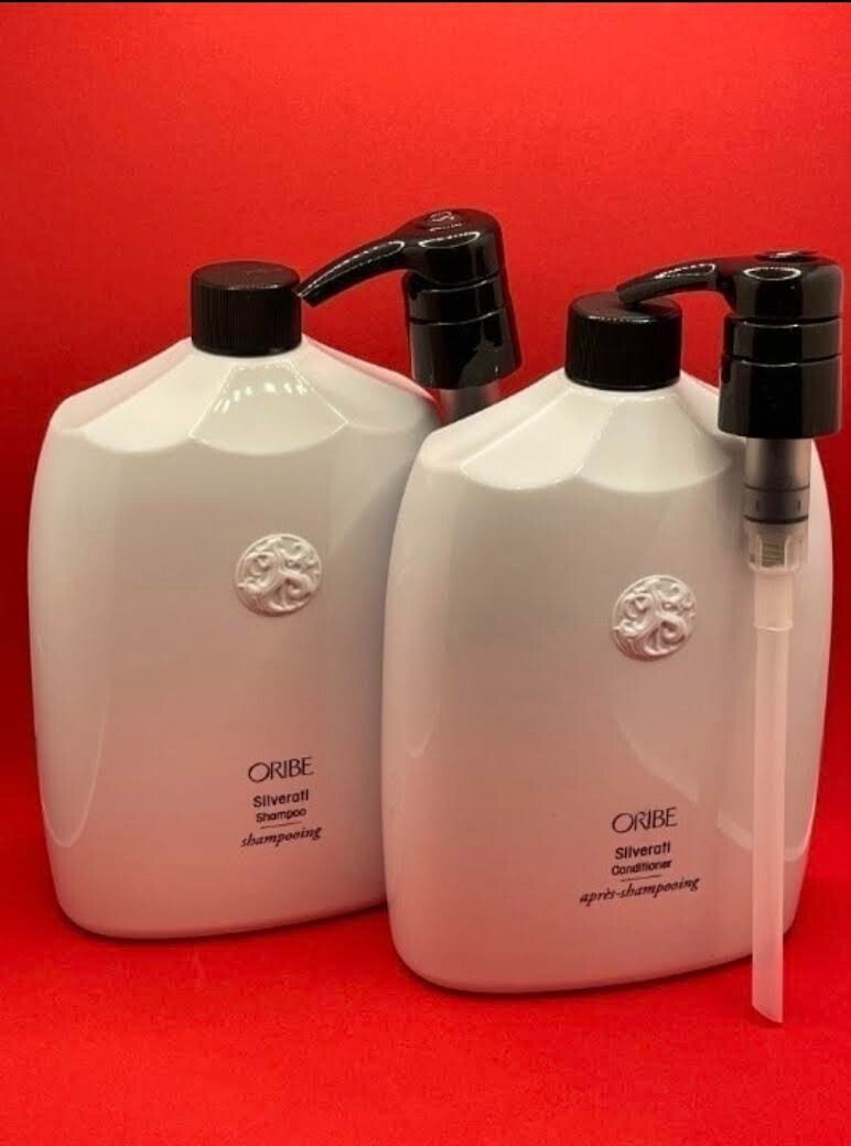 Oribe Silverati Shampoo & Conditioner ltr duo 33.8 oz W/ Universal Pumps
