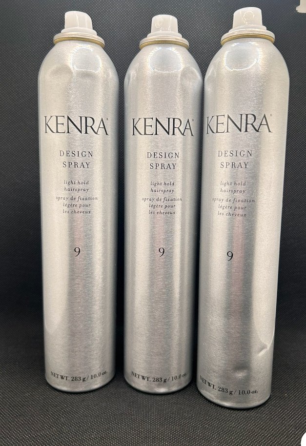 KENRA 9 DESIGN SPRAY LIGHT HOLD 10 OZ   (Lot of 3 )DENTED/MISSING CAPS