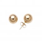 6MM 14K Solid Yellow Gold Stud Earrings Polished Ball Bead Studs