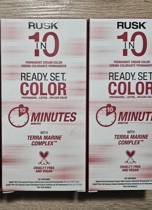 Rusk In 10 TEN  Minute Permanent Creme Hair Color Kits 8S Light Sand Blonde