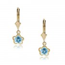 Women/Children's 14K Yellow Gold 12 Month Birthstones Leverback Earrings