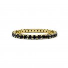 SIZE 10 14K Yellow Gold 0.77 CT Black Diamond Wedding Anniversary Eternity Band
