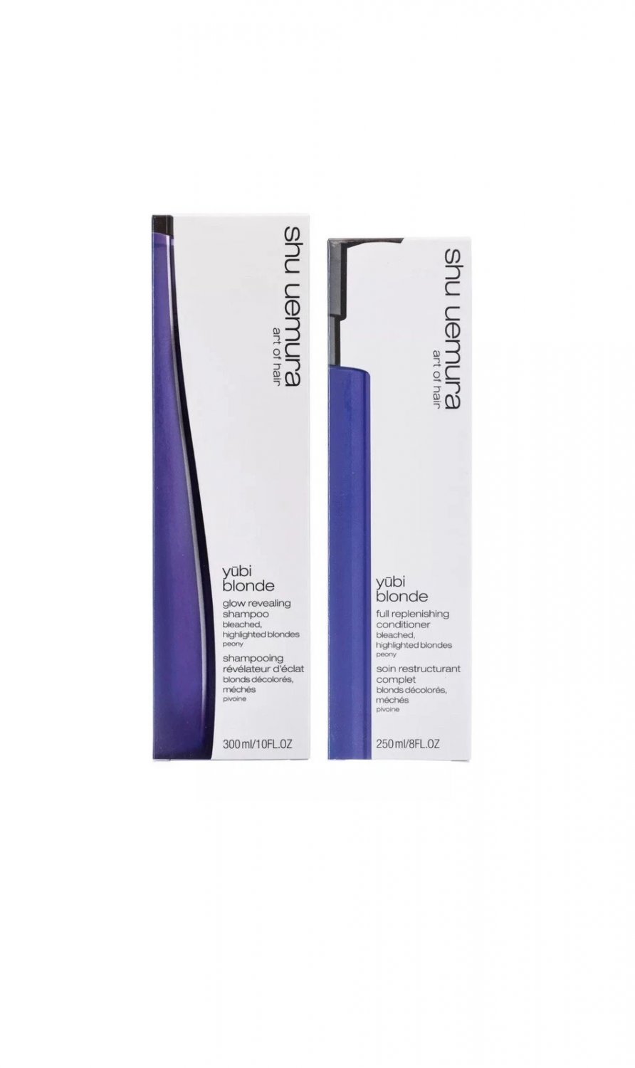 Shu Uemura Yubi Blonde Glow Shampoo 10oz & Full Replenishing Conditioner 8oz SET