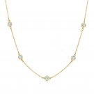 14K White Gold 24" 3CT Created Diamond Bezel Station Necklace