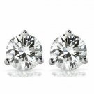 14k White Gold 5MM  Round Cut Moissanite Stud  Solitaire Earrings