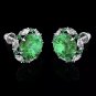 2.00CT Green Emerald Halo Marquise Created Diamond Stud Earrings 14k  simulated