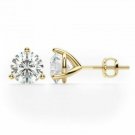 18K Yellow Gold 2.75CT Round Brilliant Cut Martini Screw Back Stud simulated