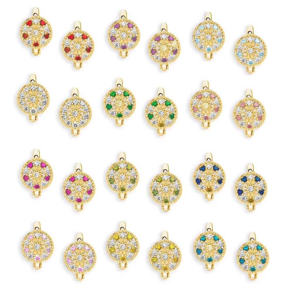 Color Gemstone 14k Solid Yellow Gold Birthstone Drop Dangle Leverback Earrings