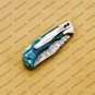 Customize Damascus Pocket Folding Knife, Groomsmen Gifts Anniversary Gift Leather Sheath