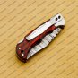 Customize Damascus Pocket Folding Knife, Groomsmen Gifts Anniversary Gift Leather Sheath