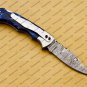 Customize Damascus Pocket Folding Knife, Groomsmen Gifts Anniversary Gift Leather Sheath