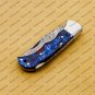 Customize Damascus Pocket Folding Knife, Groomsmen Gifts Anniversary Gift Leather Sheath