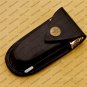 Customize Damascus Pocket Folding Knife, Groomsmen Gifts Anniversary Gift Leather Sheath