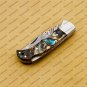 Customize Damascus Pocket Folding Knife, Groomsmen Gifts Anniversary Gift Leather Sheath