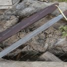CUSTOM HANDMADE FORGED DAMASCUS STEEL HUNTING VIKING REAL LONG SWORD WITH SHEATH