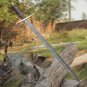 CUSTOM HANDMADE FORGED DAMASCUS STEEL HUNTING VIKING REAL LONG SWORD WITH SHEATH