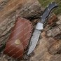 Custom Damascus Folding Knife With Pocket Clip Back Lock Folding Knife Bull Horn