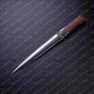 Custom Made Hand D2 steel Dagger with Beautiful Wood handle + leather sheath