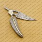 Custom Handmade Damascus Leaf Folding Knife Pocket Knife With Leather Sheath