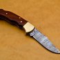 Custom Handmade Damascus Pocket Knife Folding Knife With Leather Sheath