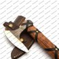 CUSTOM HAND FORGED DAMASCUS STEEL VIKING BEARDED CAMPING HATCHET TOMAHAWK AXE