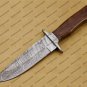 11&acirc;�� CUSTOM HANDMADE DAMASCUS STEEL DAGGER HUNTING KNIFE WITH LEATHER SHEATH
