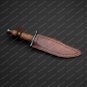 13 Damascus Bowie Knife with Beautiful Leather Handle Included Leather Sheath