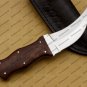 Custom Handmade Carbon Steel Blade Razor Sharp Hunting Knife - Rose Wood Handle