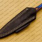 Dagger Knife Handmade Damascus Double Edge Boot Knife Hand Forged + sheath