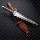 D2 steel Dagger with Beautiful Leather & micarta handle included leather sheath