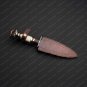 Custom Damascus Dagger with Beautiful Bone and stag horn handle included leather