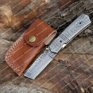 Custom Handmade Damascus Steel Pocket Knife Damascus Steel Handle Folding Knife