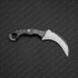 Handmade Damascus Karambit with Beautiful Bull horn handle with leather sheath