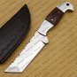 Custom Handmade D2 Steel Hunting Knife, Fixed Blade Bowie Knife with Sheath