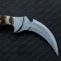 D2 Steel Karambit Knife with Beautiful Stag horn handle included leather sheath
