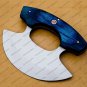 Handmade D2 Ulu Knife Chef Knife Heavy Duty D2 Handle Rose Wood + Leather Sheath