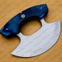 Handmade D2 Ulu Knife Chef Knife Heavy Duty D2 Handle Rose Wood + Leather Sheath
