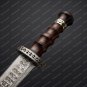 Damascus Dagger knife with Beautiful Wood Handle + Leather Sheath best Gift