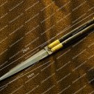 High Carbon Steel Folding Butterfly Knife Stainless Brass with rose Wood Inserts with Leather Sheath