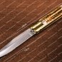 D2 tool Steel Folding Butterfly Knife Stainless Steel dye bone Inserts with Leather Sheath