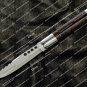 D2 Steel Folding Butterfly Knife Stainless Steel rose wood Inserts world class knives Leather Sheath