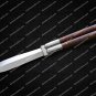 D2 tool Steel Folding Butterfly Knife Stainless Steel walnut burl wood Inserts Knives Leather Sheath