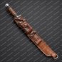 Customize Damascus Pocket Folding Knife, Groomsmen Gifts Anniversary Gift Leather Sheath
