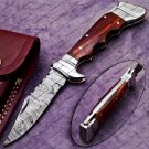 Custom Handmade Damascus Steel Pocket Knife Folding Blade /Hunting / Camping EDC