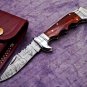 Custom Handmade Damascus Steel Pocket Knife Folding Blade /Hunting / Camping EDC