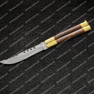 High Carbon Steel Folding Butterfly Stainless Steel High Grains Rose Wood Inserts with Sheath